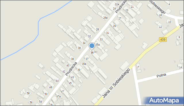 Strzeleczki, Prudnicka, 35, mapa Strzeleczki