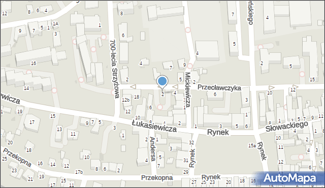 Strzyżów, Przecławczyka, 2, mapa Strzyżów
