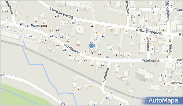 Strzyżów, Przekopna, 14, mapa Strzyżów