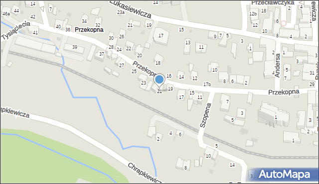 Strzyżów, Przekopna, 21, mapa Strzyżów