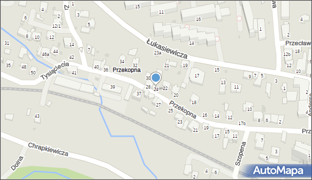 Strzyżów, Przekopna, 24, mapa Strzyżów