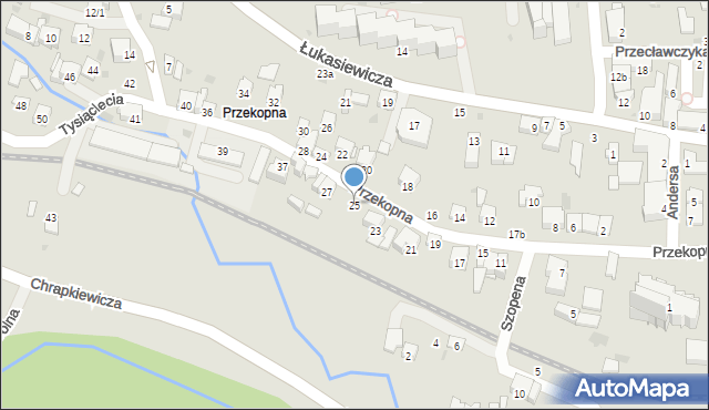 Strzyżów, Przekopna, 25, mapa Strzyżów