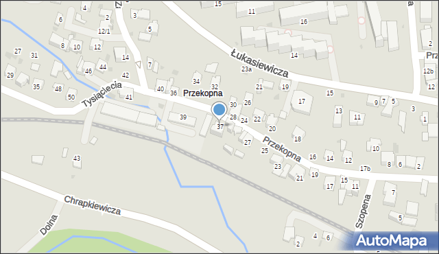 Strzyżów, Przekopna, 37, mapa Strzyżów