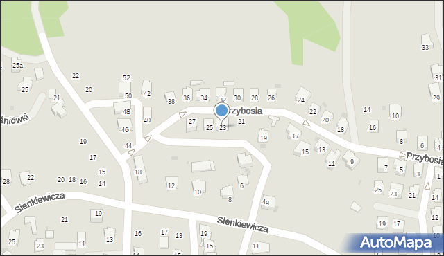 Strzyżów, Przybosia Juliana, 23, mapa Strzyżów