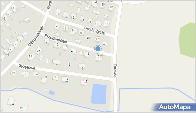 Sulechów, Przedwiośnie, 6, mapa Sulechów