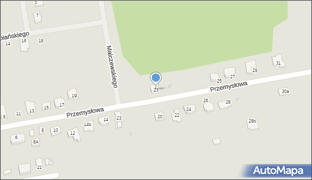 Sulęcin, Przemysłowa, 23, mapa Sulęcin