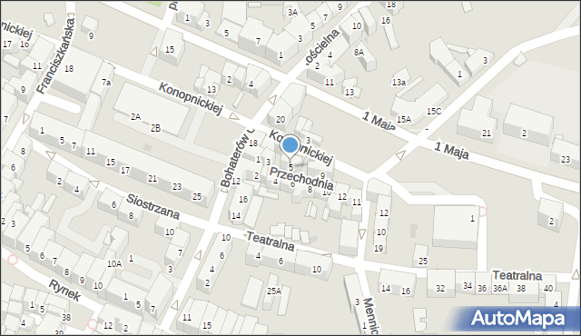 Świdnica, Przechodnia, 5, mapa Świdnicy