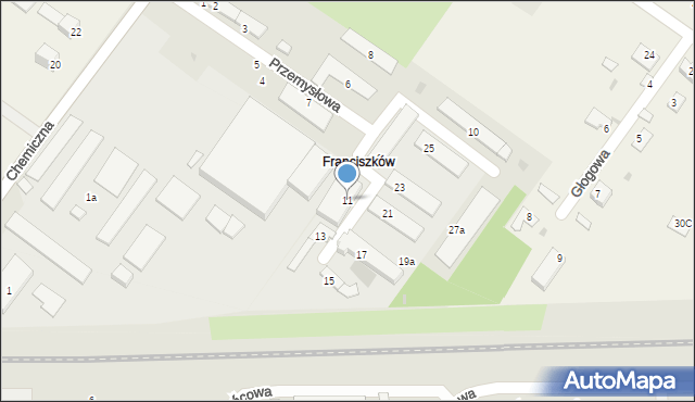 Świdnik, Przemysłowa, 11, mapa Świdnika