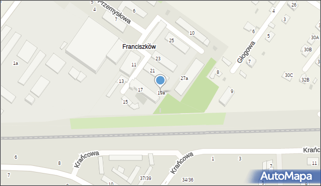 Świdnik, Przemysłowa, 19a, mapa Świdnika