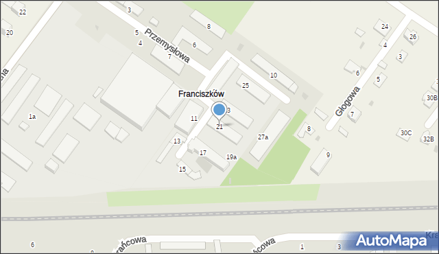 Świdnik, Przemysłowa, 21, mapa Świdnika