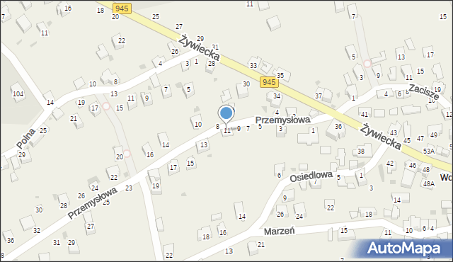 Świnna, Przemysłowa, 11, mapa Świnna