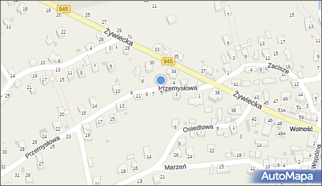 Świnna, Przemysłowa, 5, mapa Świnna