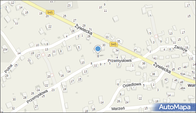 Świnna, Przemysłowa, 6, mapa Świnna