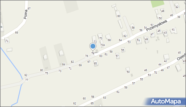 Świnna, Przemysłowa, 74, mapa Świnna