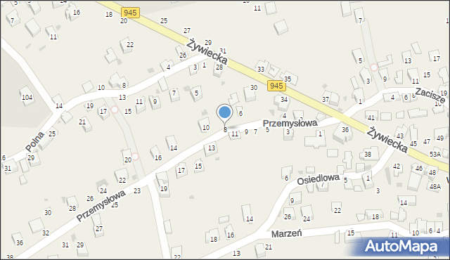 Świnna, Przemysłowa, 8, mapa Świnna