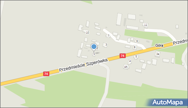 Szczebrzeszyn, Przedmieście Szperówka, 1, mapa Szczebrzeszyn