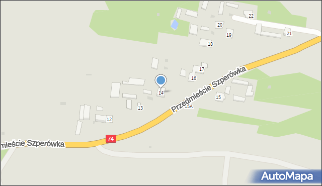 Szczebrzeszyn, Przedmieście Szperówka, 14, mapa Szczebrzeszyn