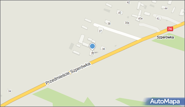 Szczebrzeszyn, Przedmieście Szperówka, 35, mapa Szczebrzeszyn