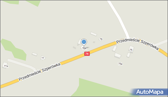 Szczebrzeszyn, Przedmieście Szperówka, 76A, mapa Szczebrzeszyn