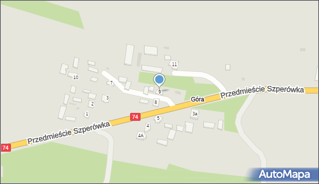 Szczebrzeszyn, Przedmieście Szperówka, 9, mapa Szczebrzeszyn