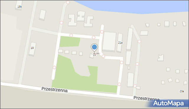 Szczecin, Przestrzenna, 21, mapa Szczecina