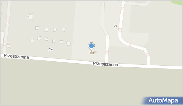 Szczecin, Przestrzenna, 23b, mapa Szczecina