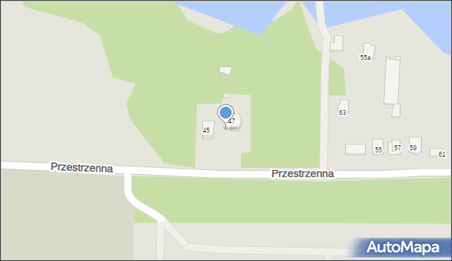 Szczecin, Przestrzenna, 49, mapa Szczecina