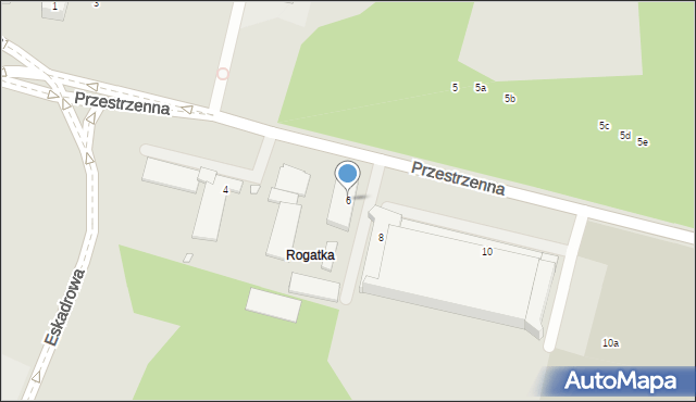 Szczecin, Przestrzenna, 6, mapa Szczecina