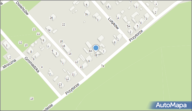 Szczecin, Przylesie, 8, mapa Szczecina