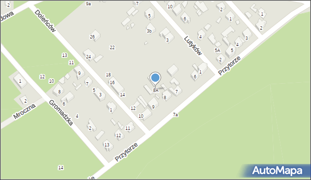 Szczecin, Przylesie, 8A, mapa Szczecina