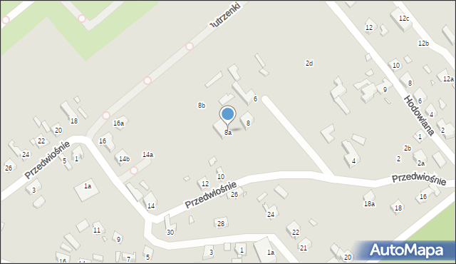 Szczecin, Przedwiośnie, 8a, mapa Szczecina