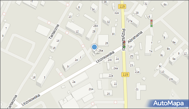 Szczecin, Przyszłości, 26b, mapa Szczecina