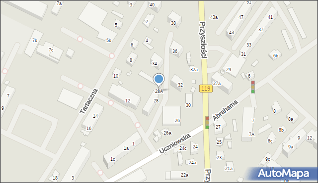 Szczecin, Przyszłości, 28A, mapa Szczecina