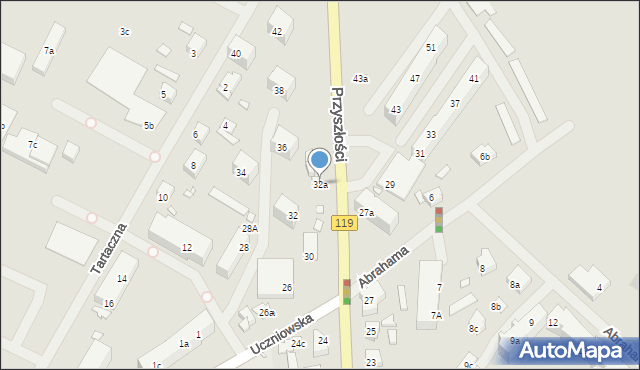 Szczecin, Przyszłości, 32a, mapa Szczecina