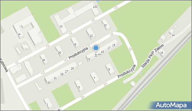 Szczecin, Produkcyjna, 21, mapa Szczecina