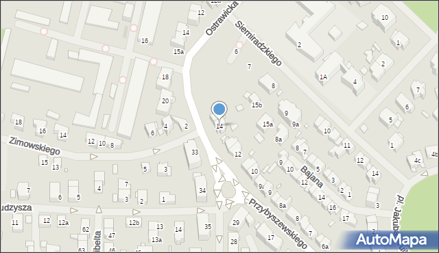 Szczecin, Przybyszewskiego Stanisława, 14, mapa Szczecina