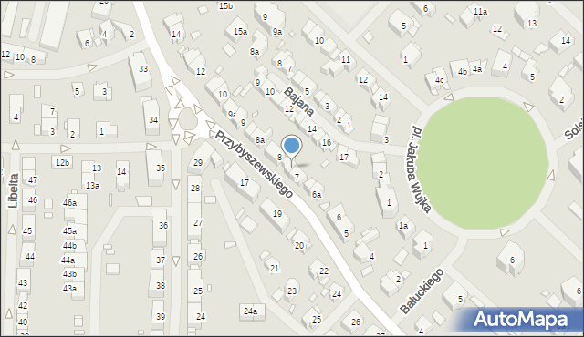 Szczecin, Przybyszewskiego Stanisława, 7a, mapa Szczecina