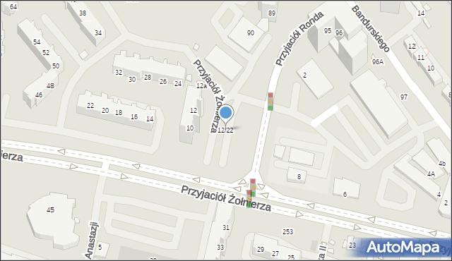 Szczecin, Przyjaciół Żołnierza, 12/22, mapa Szczecina