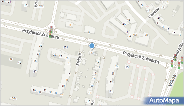 Szczecin, Przyjaciół Żołnierza, 23, mapa Szczecina