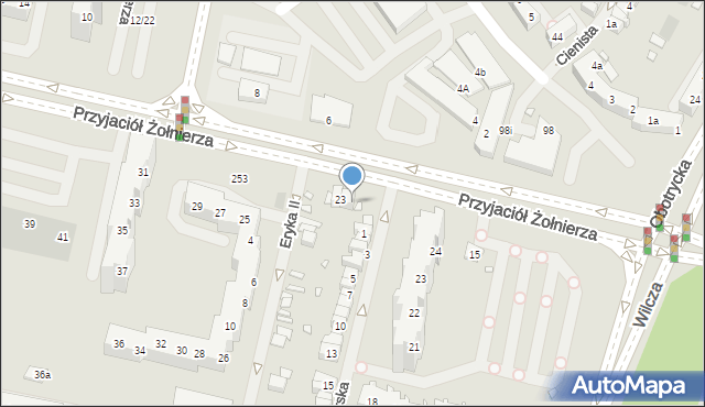 Szczecin, Przyjaciół Żołnierza, 23a, mapa Szczecina