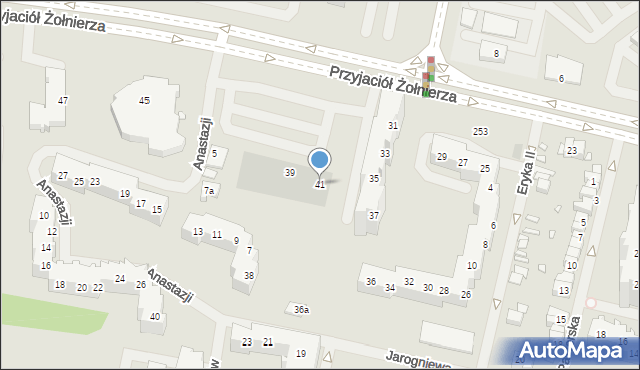 Szczecin, Przyjaciół Żołnierza, 41, mapa Szczecina