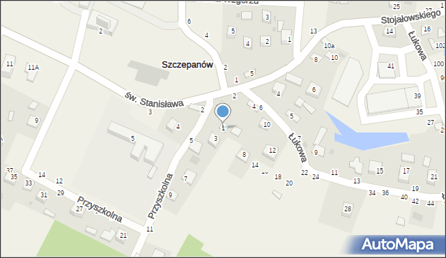 Szczepanów, Przyszkolna, 1, mapa Szczepanów