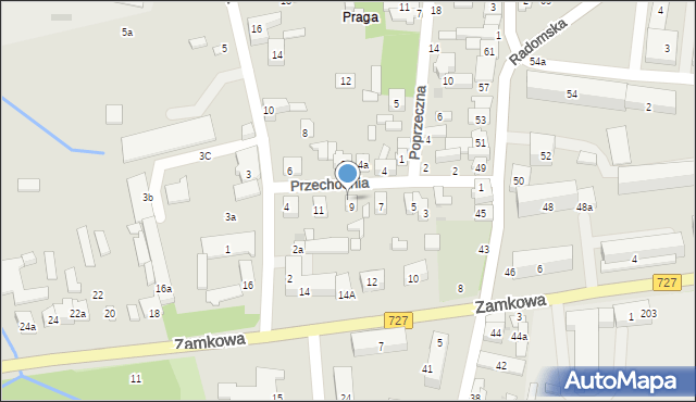 Szydłowiec, Przechodnia, 9A, mapa Szydłowiec