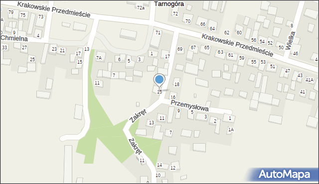 Tarnogóra, Przemysłowa, 15, mapa Tarnogóra