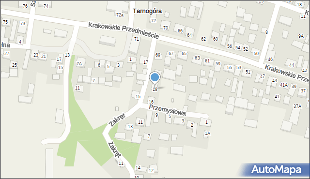 Tarnogóra, Przemysłowa, 18, mapa Tarnogóra