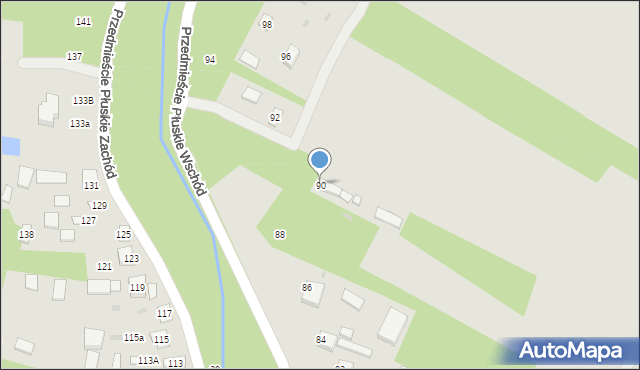Tarnogród, Przedmieście Płuskie Wschód, 90, mapa Tarnogród