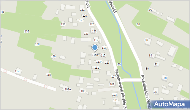 Tarnogród, Przedmieście Płuskie Zachód, 115a, mapa Tarnogród
