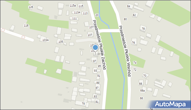 Tarnogród, Przedmieście Płuskie Zachód, 99, mapa Tarnogród