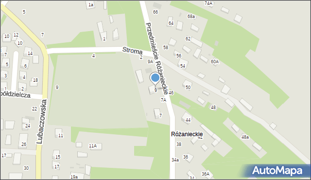 Tarnogród, Przedmieście Różanieckie, 9, mapa Tarnogród