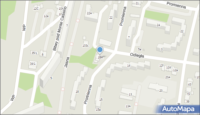 Tarnów, Promienna, 18A, mapa Tarnów